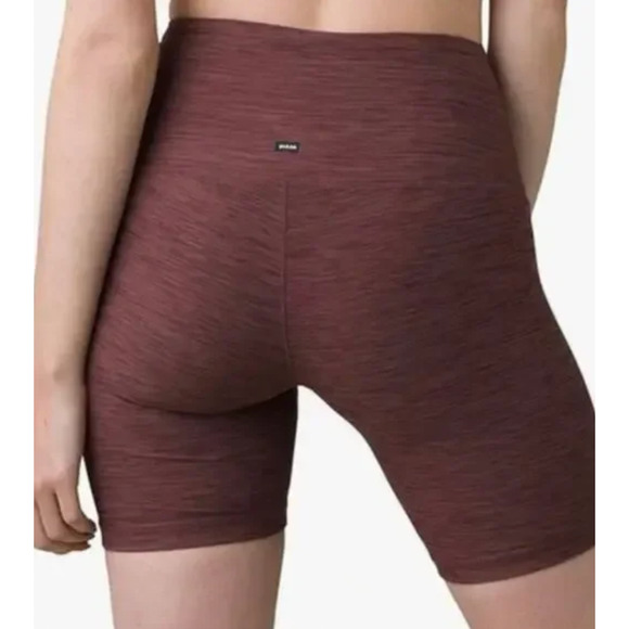Prana Kimble Bike Shorts High Waisted NWT Heather Red Medium - Picture 4 of 5